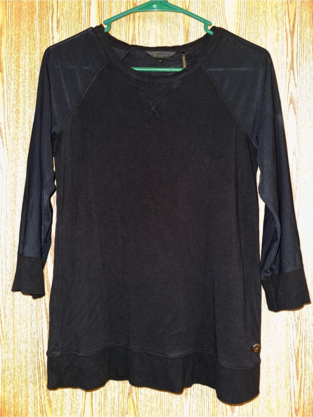 Donna Karan Black Long Sleeve Pullover Blouse